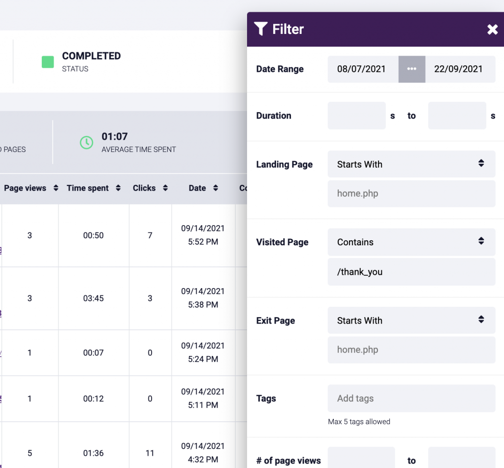 identify user patterns from session recordings