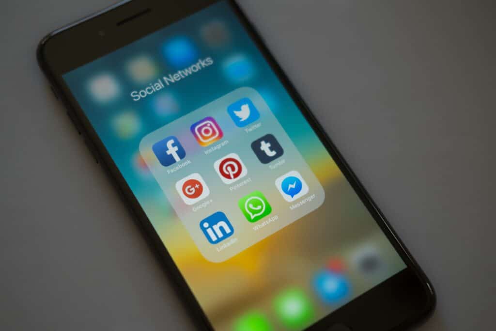 social media apps on a phone
