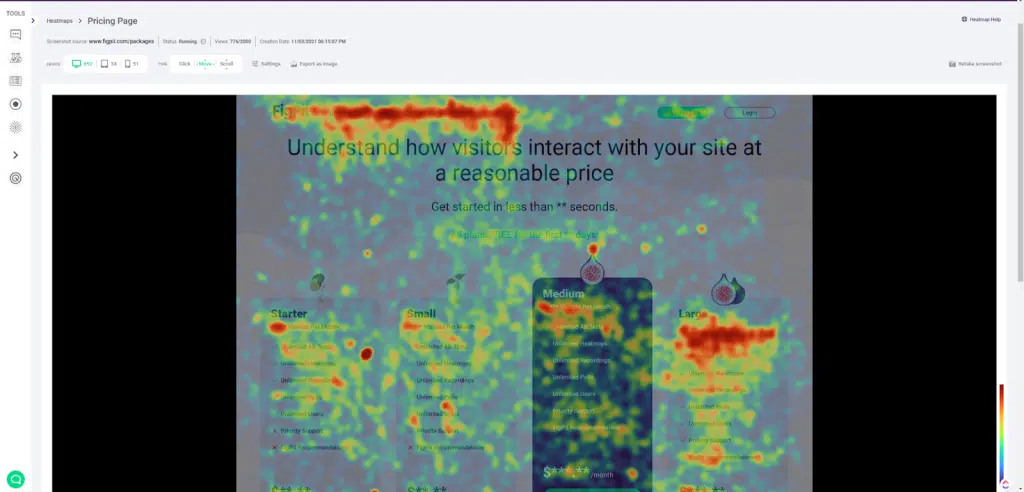An image showing a mouse tracking heatmap of a website
