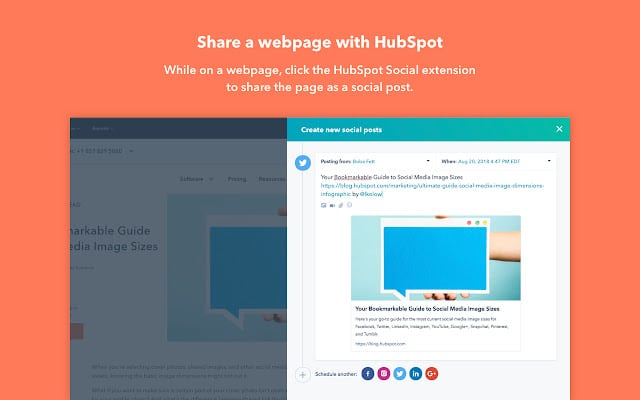 creating a tweet using the hubspot social extension