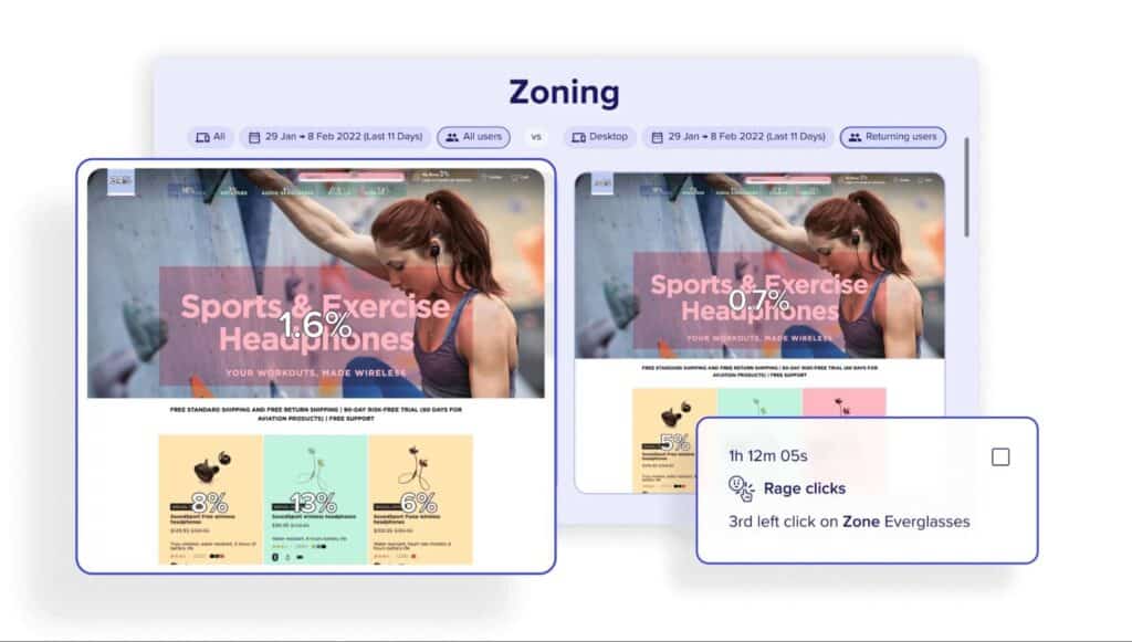 Contentsquare zone-based heatmap