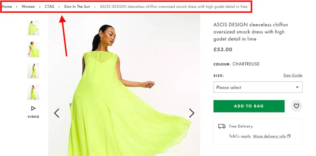 Asos Product Page
