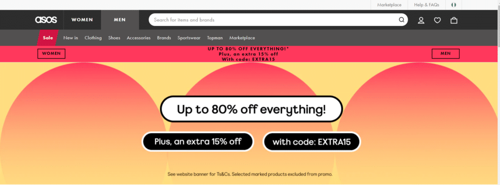 Asos Homepage 