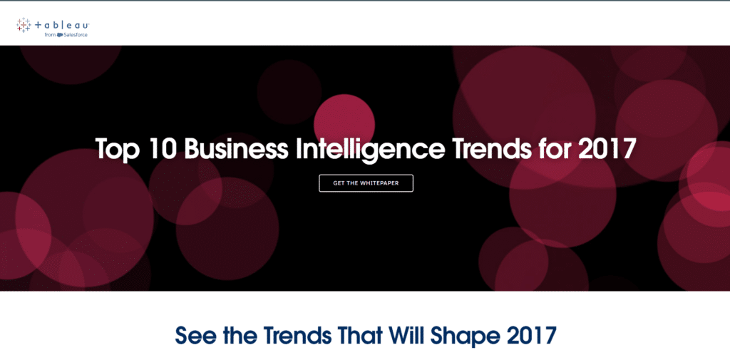 Tableau Whitepaper Landing Page