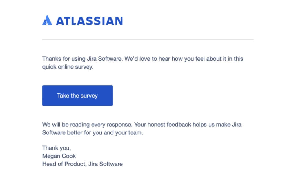 Atlassian Survey Feedback Page