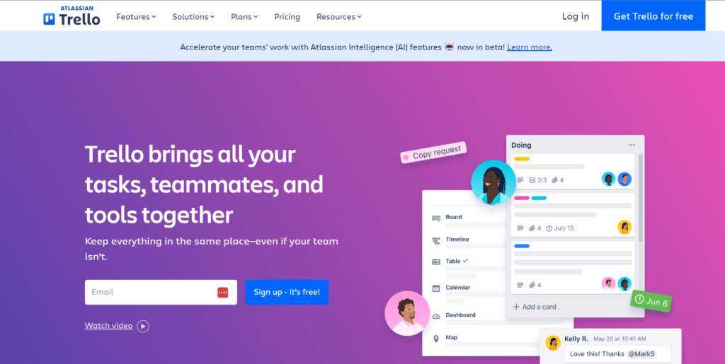 Trello Homepage