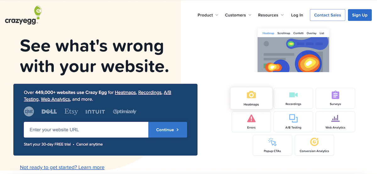 CrazyEgg cover image AB testing tool