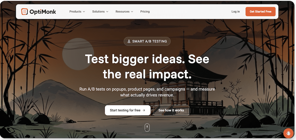 OptiMonk AB testing tool website's cover image